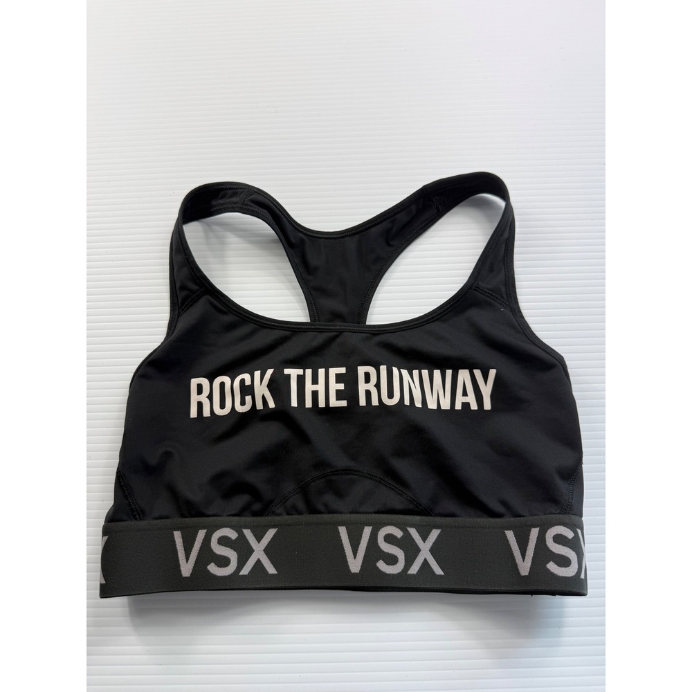Victoria Sport VSX Rock The Runway Racerback Sports Bra Black Medium Impact M‎
